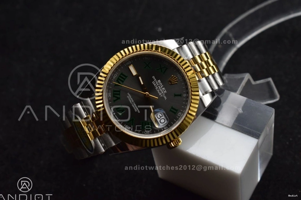 on Dial ARF SS YG SH3235 YG Edition (Gain Jubilee Gray DateJust 41 126333 Best SS 904L Weight) Roman Bracelet Steel Green 1:1 0114